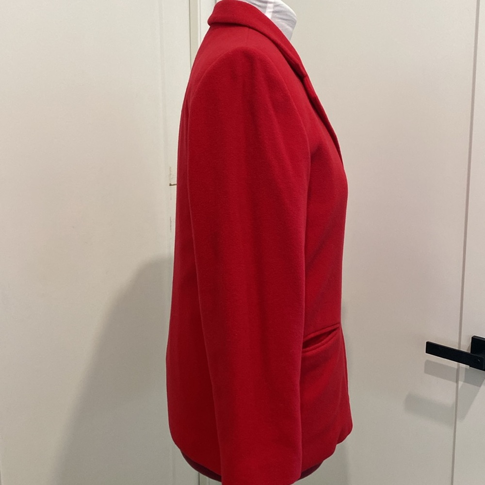Vintage Harve Bernard Red Wool & Cashmere Blazer |Size 12P - Picture 6 of 9